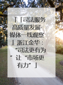 「司法服务高质量发展·媒体一线观察」浙江金华：“司法更有为”让“市场更有力”