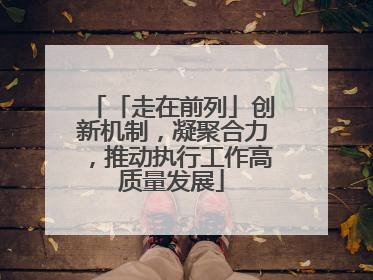「走在前列」创新机制，凝聚合力，推动执行工作高质量发展