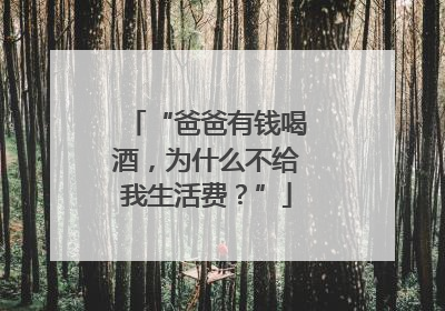“爸爸有钱喝酒，为什么不给我生活费？”