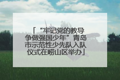 “牢记党的教导 争做强国少年”青岛市示范性少先队入队仪式在崂山区举办