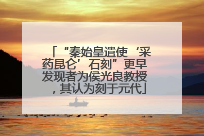 “秦始皇遣使‘采药昆仑’石刻”更早发现者为侯光良教授，其认为刻于元代
