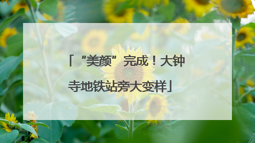 “美颜”完成！大钟寺地铁站旁大变样