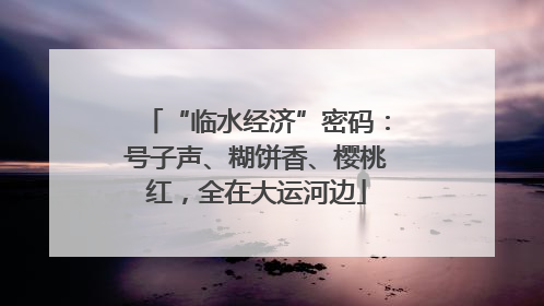 “临水经济”密码：号子声、糊饼香、樱桃红，全在大运河边