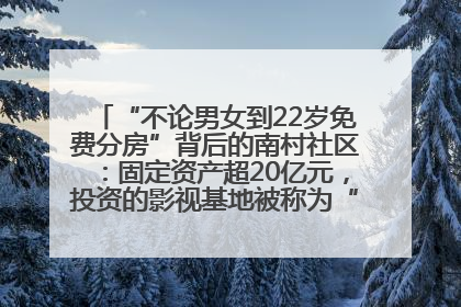 “不论男女到22岁免费分房”背后的南村社区：固定资产超20亿元，投资的影视基地被称为“山村好莱坞”
