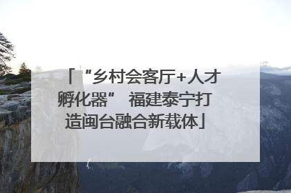 “乡村会客厅+人才孵化器” 福建泰宁打造闽台融合新载体