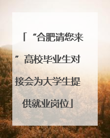 “合肥请您来”高校毕业生对接会为大学生提供就业岗位