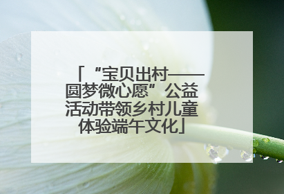 “宝贝出村——圆梦微心愿”公益活动带领乡村儿童体验端午文化