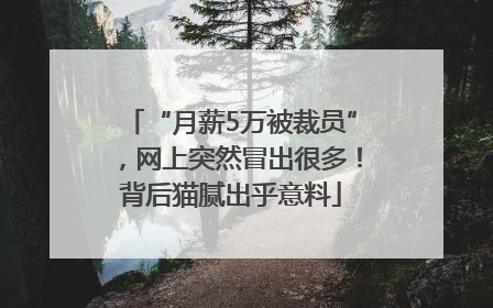 “月薪5万被裁员”，网上突然冒出很多！背后猫腻出乎意料