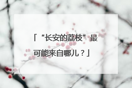 “长安的荔枝”最可能来自哪儿？
