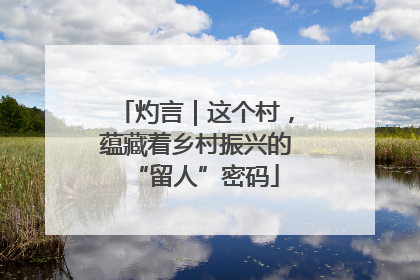 灼言｜这个村，蕴藏着乡村振兴的“留人”密码