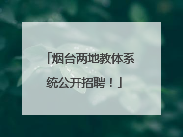 烟台两地教体系统公开招聘！