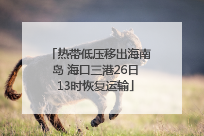 热带低压移出海南岛 海口三港26日13时恢复运输