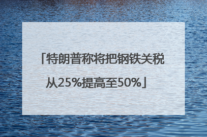特朗普称将把钢铁关税从25%提高至50%