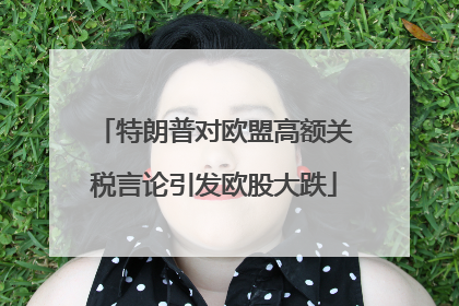 特朗普对欧盟高额关税言论引发欧股大跌