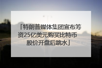 特朗普媒体集团宣布筹资25亿美元购买比特币 股价开盘后跳水