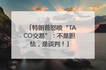 特朗普怒喷“TACO交易”：不是胆怯，是谈判！