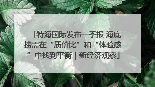 特海国际发布一季报 海底捞需在“质价比”和“体验感”中找到平衡｜新经济观察