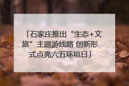 石家庄推出“生态+文旅”主题游线路 创新形式点亮六五环境日