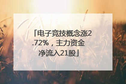 电子竞技概念涨2.72%，主力资金净流入21股