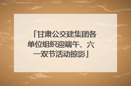 甘肃公交建集团各单位组织迎端午、六一双节活动掠影