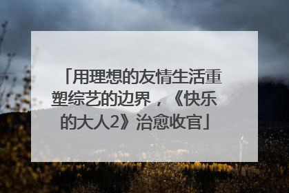 用理想的友情生活重塑综艺的边界，《快乐的大人2》治愈收官