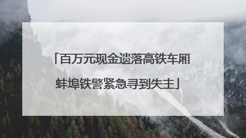 百万元现金遗落高铁车厢 蚌埠铁警紧急寻到失主