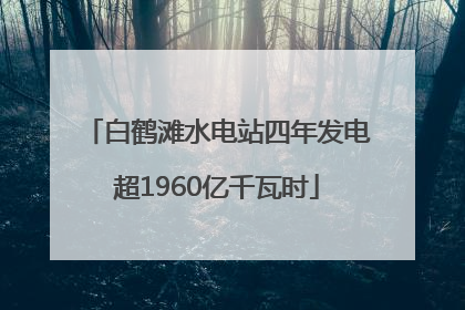 白鹤滩水电站四年发电超1960亿千瓦时
