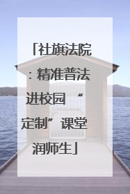 社旗法院：精准普法进校园 “定制”课堂润师生