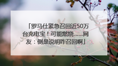 罗马仕紧急召回近50万台充电宝！可能燃烧……网友：倒是说明咋召回啊