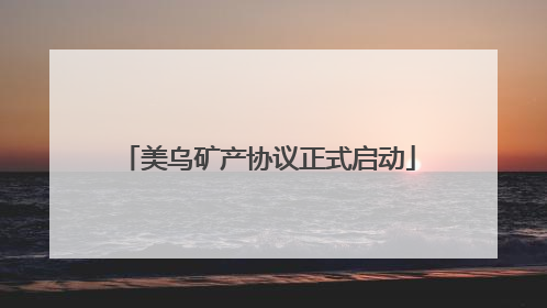 美乌矿产协议正式启动
