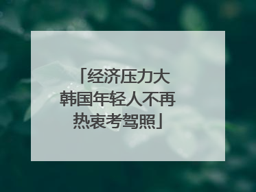 经济压力大 韩国年轻人不再热衷考驾照