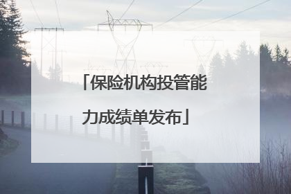 保险机构投管能力成绩单发布