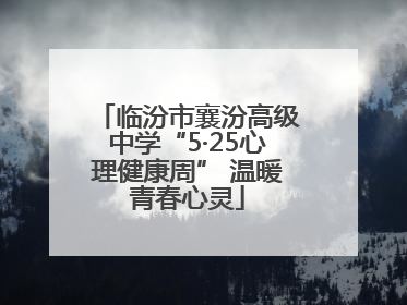 临汾市襄汾高级中学“5·25心理健康周” 温暖青春心灵