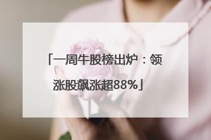 一周牛股榜出炉：领涨股飙涨超88%