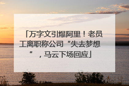 万字文引爆阿里！老员工离职称公司“失去梦想”，马云下场回应