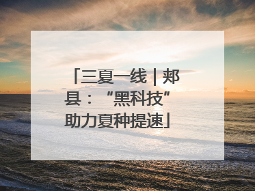 三夏一线｜郏县：“黑科技”助力夏种提速