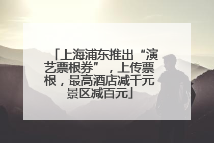 上海浦东推出“演艺票根券”，上传票根，最高酒店减千元景区减百元