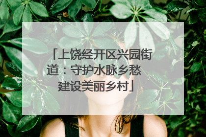 上饶经开区兴园街道：守护水脉乡愁 建设美丽乡村