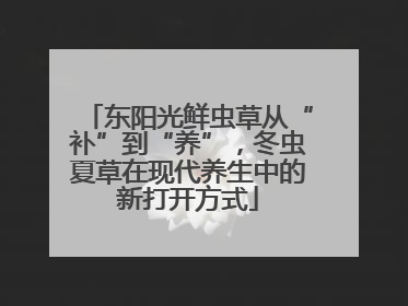 东阳光鲜虫草从“补”到“养”，冬虫夏草在现代养生中的新打开方式