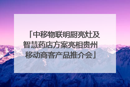 中移物联明厨亮灶及智慧药店方案亮相贵州移动商客产品推介会