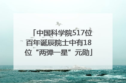 中国科学院517位百年诞辰院士中有18位“两弹一星”元勋