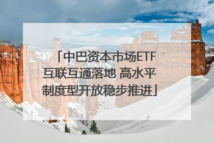 中巴资本市场ETF互联互通落地 高水平制度型开放稳步推进