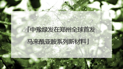 中豫绿发在郑州全球首发马来酰亚胺系列新材料