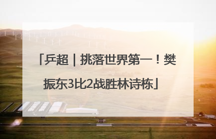乒超｜挑落世界第一！樊振东3比2战胜林诗栋