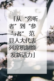 从“旁听者”到“参与者” 范县人大代表列席机制焕发新活力