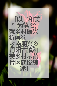 以“和美”为笔 绘就乡村振兴新画卷——孝南朋兴乡丹阳古镇和美乡村示范片区建设综述