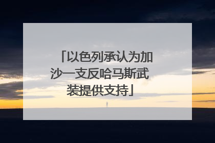 以色列承认为加沙一支反哈马斯武装提供支持
