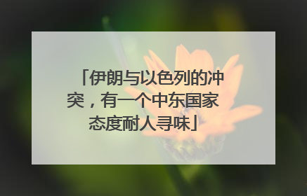 伊朗与以色列的冲突，有一个中东国家态度耐人寻味
