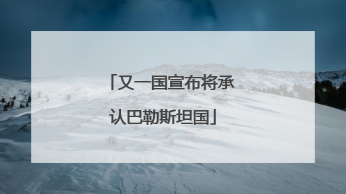 又一国宣布将承认巴勒斯坦国