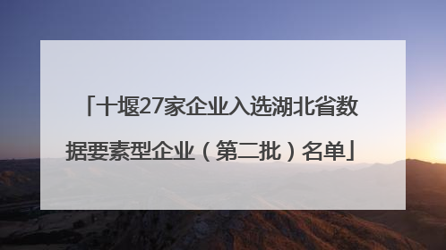 十堰27家企业入选湖北省数据要素型企业（第二批）名单